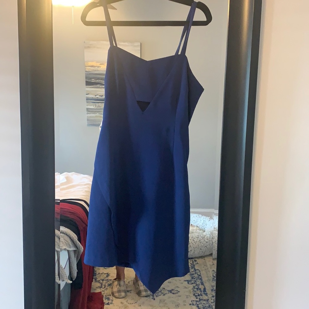 Navy Blue GREYLIN asymmetrical dress - Picture 2 of 2